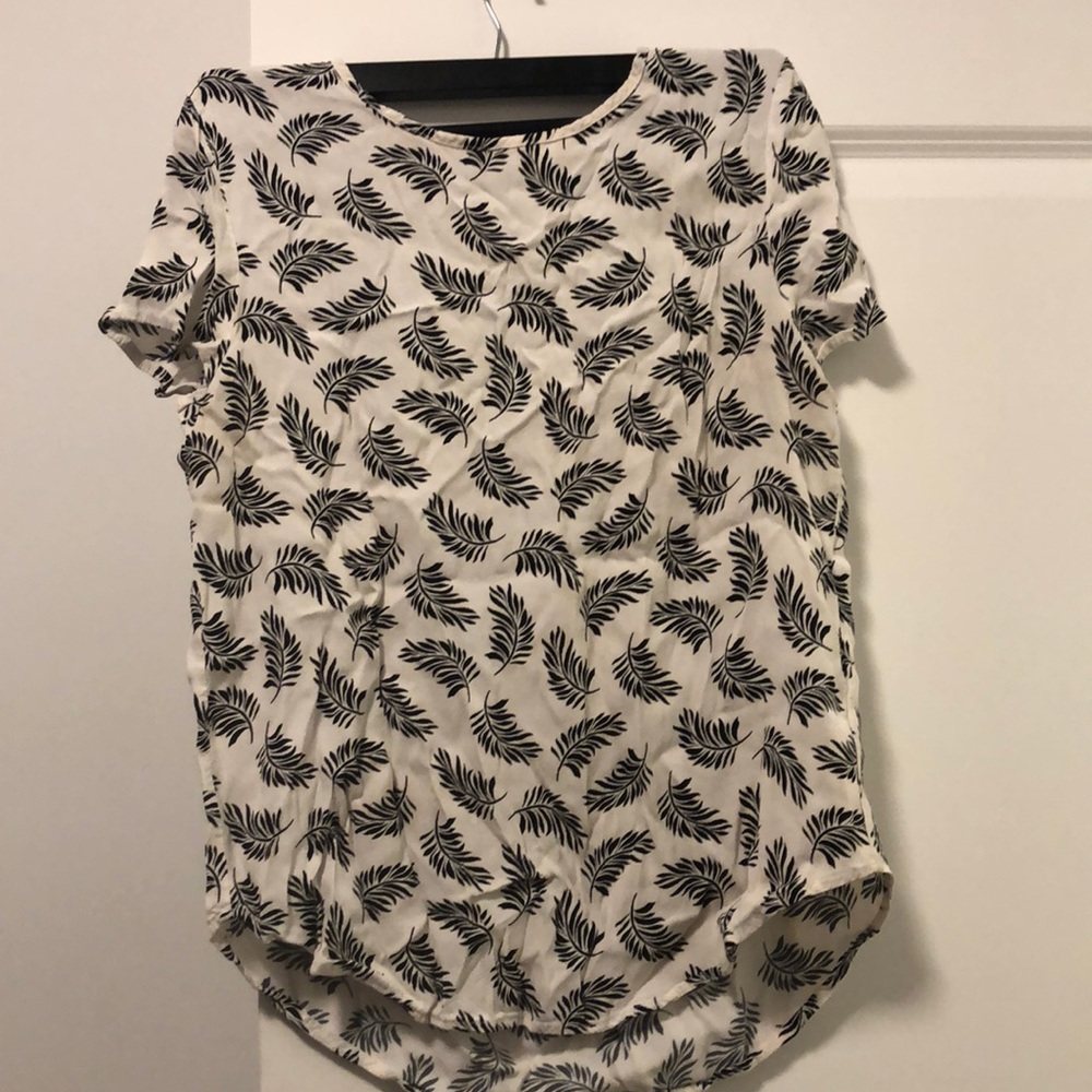 H & M printed leaves shirt
